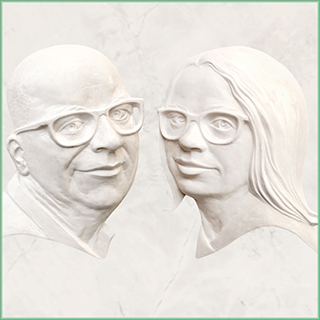 Heirloom Couple portrait - Bas-Relief Sculpture - Bonded Carrara Marble